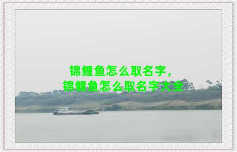 锦鲤鱼怎么取名字，锦鲤鱼怎么取名字大全